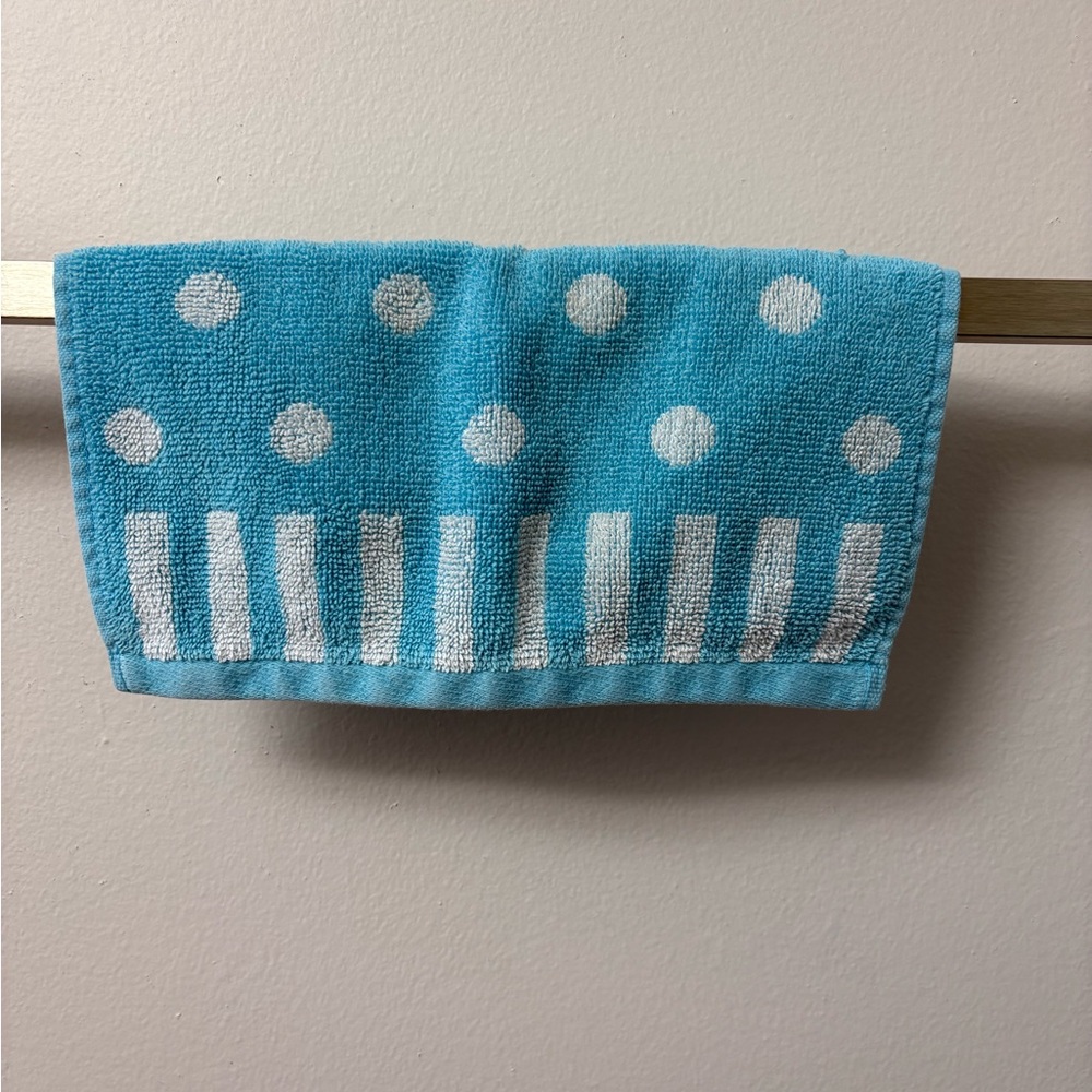 Teen Vogue Light Blue and White Polka Dot/Stripe Towel Set